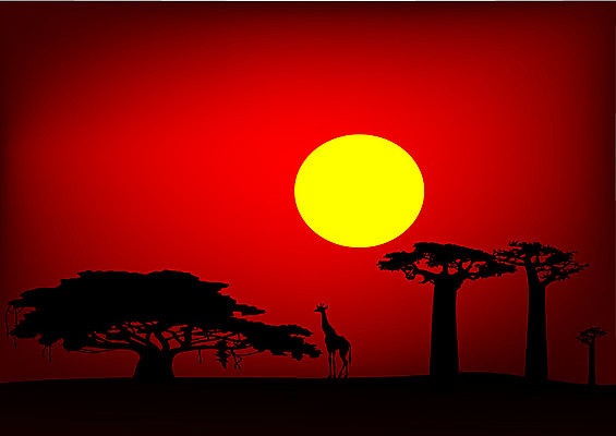 EPS 해외이미지 나무 식물 구름 실루엣 여행 일러스트 아프리카 자연 하늘 추상 초원 빨간색 빛 태양 황혼 일몰 새벽 기린 심볼 천국 오로라 내추럴 막 해외일러스트 자연요소 나라 컬러 무늬 포유류 자연현상 촬영기법 노을 생태계 파일형식 벡터 이미지허브