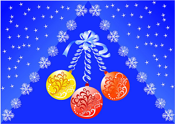 EPS 해외이미지 별 리본 겨울 일러스트 공 새해 경사 장식 해외일러스트 자연요소 계절 파일형식 벡터 이미지허브