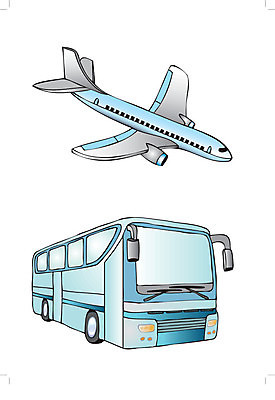 EPS 해외이미지 산업 여행 컨셉 지도 일러스트 비즈니스 버스 비행기 속도 제트기 대패 분배 해외일러스트 육상교통 항공교통 대중교통 파일형식 벡터 이미지허브