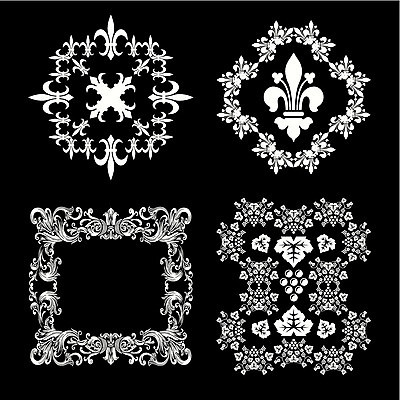 EPS 해외이미지 디자인 일러스트 프레임 사람없음 세트 사각형 빈티지 우아함 고딕 바로크 빅토리아 해외일러스트 도형 컨셉 파일형식 벡터 이미지허브