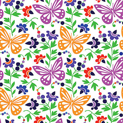 EPS 해외이미지 식물 동물 디자인 계절 나비 곤충 백그라운드 잎 꽃무늬 패턴 일러스트 자연 벽지 그래픽 장식 여름 컬러풀 봄 타일 반복 해외일러스트 꽃 컬러 무늬 생태계 파일형식 벡터 이미지허브