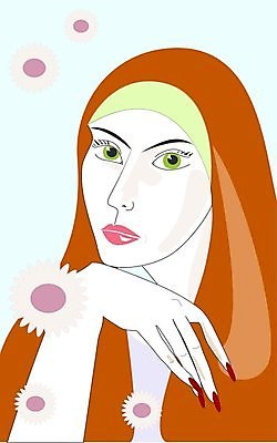 EPS 해외이미지 디자인 계절 여자 꽃 얼굴 일러스트 하늘 요정 이야기 미술 빨간색 여름 꿈 낭만 우아함 시원함 만족 그림 클립 공상 빨간머리 해외일러스트 식물 헤어스타일 감정 컬러 컨셉 문화예술 사람 신체부위 파일형식 벡터 이미지허브