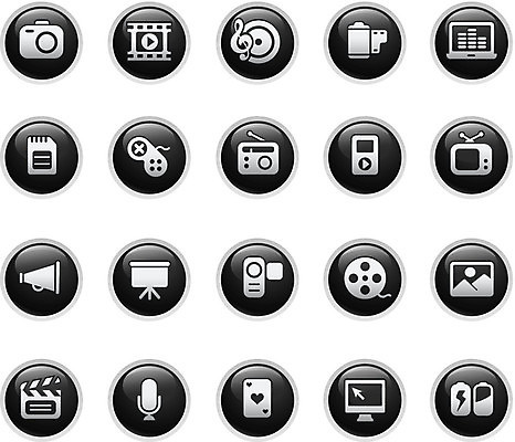 EPS 해외이미지 산업 음악 인터넷 일러스트 버튼 이벤트 그래픽 컴퓨터 세트 카메라 디지털 스크린 검은색 사진촬영 텔레비전 웹 확성기 게임 신용카드 땅 필름 영화 마이크 메뉴 라디오 광택 동영상 멀티미디어 얼레 뮤지컬 부정적 실행 해외일러스트 감정 컬러 음향기기 놀이 문화예술 금융 전자제품 촬영 파일형식 벡터 이미지허브