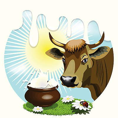 EPS 해외이미지 동물 음료 농업 일러스트 자연 하늘 태양 농장 마을 우유 소 상품 허브 크림 젖 해외일러스트 자연요소 식물 산업 포유류 유제품 생태계 파일형식 벡터 이미지허브