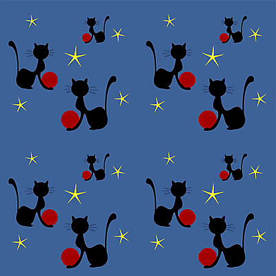 EPS 해외이미지 모양 동물 별 백그라운드 패턴 일러스트 공 그래픽 빨간색 파란색 노란색 고양이 어둠 야간 그늘 만화 해외일러스트 자연요소 컬러 무늬 포유류 반려동물 파일형식 벡터 이미지허브