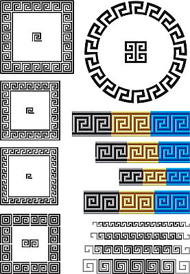 EPS 해외이미지 디자인 패턴 일러스트 프레임 장식 원형 나누기 그리스인 대칭 국경 해외일러스트 도형 서양인 무늬 파일형식 벡터 이미지허브