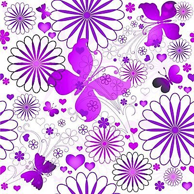 EPS 해외이미지 나비 꽃무늬 패턴 일러스트 사람없음 보라색 하트 화려 해외일러스트 모양 꽃 컬러 곤충 컨셉 무늬 파일형식 벡터 이미지허브