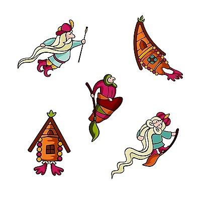 EPS 해외이미지 전신 노년 남자 일러스트 동화 주택 들기 성인 세명 마법사 비행 승차 오두막 빗자루 동화나라 난쟁이 남자만 동심 해외일러스트 모션 사람 건물 청소도구 파일형식 벡터 이미지허브
