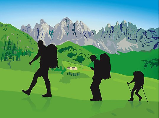 EPS 해외이미지 스포츠 여행 일러스트 산 야외 달리기 등산 트래킹 하이킹 그룹 고도 오르기 백패커 해외일러스트 모션 레저 파일형식 벡터 이미지허브