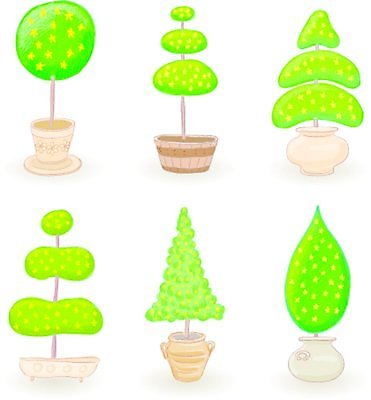 EPS 해외이미지 모양 나무 식물 꽃 잎 일러스트 자연 장식 꽃병 원예 사이프러스 해외일러스트 취미 생태계 파일형식 벡터 이미지허브