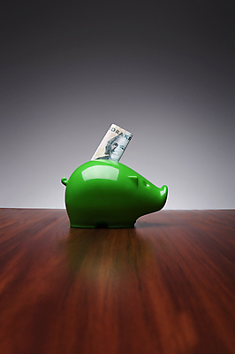 포토 JPG 해외이미지 지폐 실내 사람없음 금융 경제 저축 돼지저금통 나무탁자 해외포토 돈 탁자 내부 저금통 파일형식 이미지허브