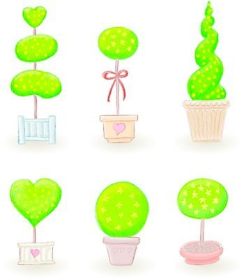 EPS 해외이미지 모양 나무 식물 꽃 잎 일러스트 자연 장식 꽃병 원예 사이프러스 해외일러스트 취미 생태계 파일형식 벡터 이미지허브