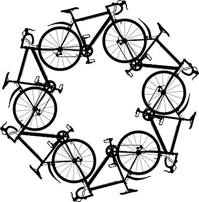 EPS 해외이미지 모양 디자인 실루엣 일러스트 교통시설 함께함 그래픽 자전거 검은색 공백 반지 바퀴 원형 순환 윤곽 육각형 엘리먼트 카피스페이스 디테일 해외일러스트 도형 컬러 교통 컨셉 장신구 모션 촬영기법 바이크 시설 파일형식 벡터 이미지허브
