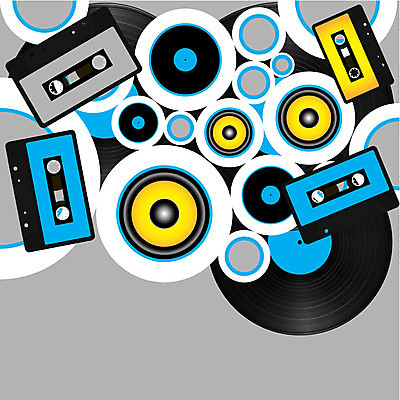 EPS 해외이미지 모양 음악 백그라운드 일러스트 추상 파란색 파티 소리 거품 회색 수확 카세트테이프 원형 DJ 복고 디스코 오디오 테이프 비닐 해외일러스트 도형 컬러 무늬 농업 재질 문화예술 문구용품 이벤트 전자제품 춤 파일형식 벡터 이미지허브