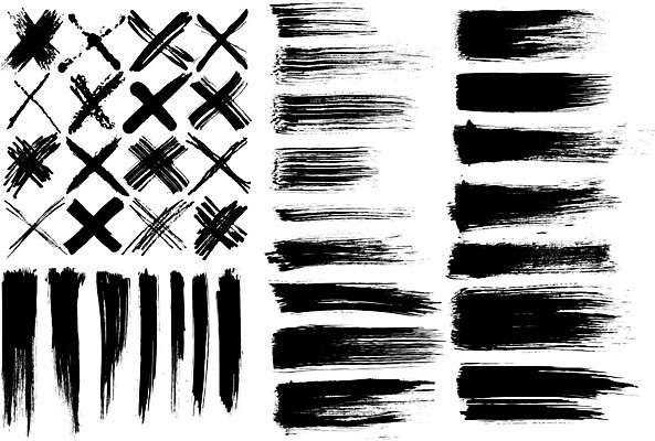 EPS 해외이미지 디자인 일러스트 표시 붓터치 사람없음 검은색 X 질감 그런지 해외일러스트 알파벳 컬러 파일형식 벡터 이미지허브