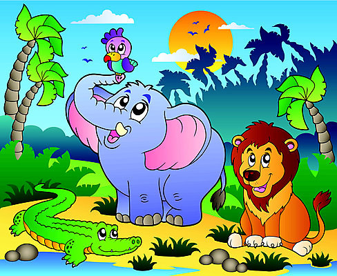 EPS 해외이미지 나무 동물 디자인 응시 공원 행복 야생동물 일러스트 포유류 아프리카 자연 조류 코끼리 손바닥 미술 미소 풍경 초원 여름 환경 다양 그리기 사자 만화 사파리 그림 앵무새 장면 악어 동물상 해외일러스트 식물 손 시선 계절 공공시설 감정 나라 다수 파충류 모션 문화예술 표정 조형물 생태계 파일형식 벡터 이미지허브