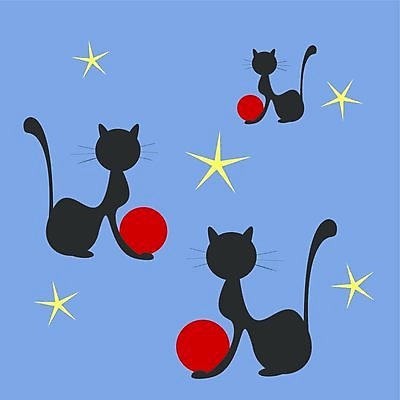 EPS 해외이미지 모양 동물 별 백그라운드 패턴 일러스트 공 그래픽 빨간색 파란색 노란색 고양이 어둠 야간 그늘 만화 해외일러스트 자연요소 컬러 무늬 포유류 반려동물 파일형식 벡터 이미지허브