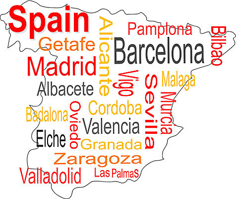 EPS 해외이미지 구름 디자인 유럽 지구 여행 컨셉 지도 일러스트 텍스트 단어 세계 꼬리표 라벨 행성 도시 스페인 심볼 대륙 윤곽 커뮤니티 타운 동쪽 바르셀로나 고립 그라나다 마드리드 발렌시아 정치 스타일 국경 해외일러스트 자연요소 문자 나라 프레임 우주 방향 파일형식 벡터 이미지허브