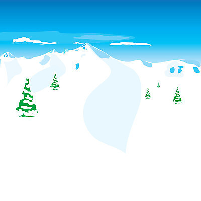 EPS 해외이미지 나무 겨울 일러스트 하늘 휴가 산 파란색 흰색 해외일러스트 식물 계절 컬러 파일형식 벡터 이미지허브