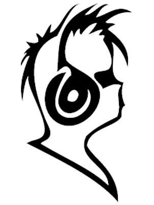 EPS 해외이미지 남자 실루엣 음악 백그라운드 일러스트 사람 소년 머리 검은색 흰색 문신 심볼 펑크 해외일러스트 어린이 컬러 문화예술 촬영기법 신체부위 파일형식 벡터 이미지허브