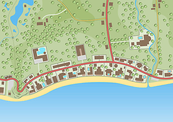 EPS 해외이미지 지도 일러스트 부동산 주택 해변 그래픽 컬러풀 공백 재산 커뮤니티 타운 이웃 개발 전용 카피스페이스 해외일러스트 바다 컬러 건물 금융 도시 파일형식 벡터 이미지허브