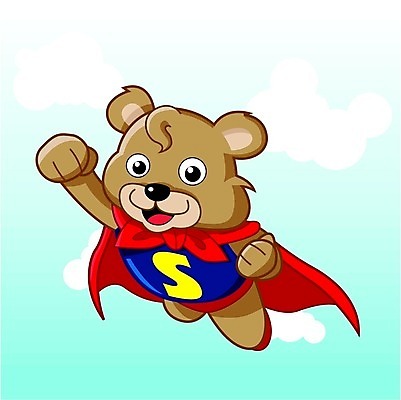 EPS 해외이미지 어린이 일러스트 곰 하늘 힘 우유 망토 만화 심볼 심플 영웅 마스코트 슈퍼히어로 해외일러스트 동물 포유류 유제품 사람 파일형식 벡터 이미지허브