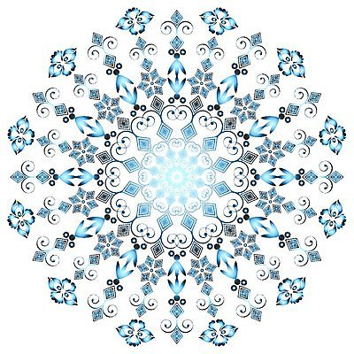 EPS 해외이미지 디자인 꽃 하늘색 백그라운드 일러스트 추상 사람없음 화려 대칭 만다라 해외일러스트 식물 컨셉 무늬 파란색 파일형식 벡터 이미지허브