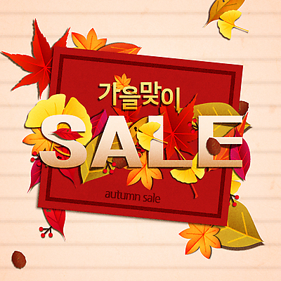 단풍 낙엽 일러스트 타이포그라피 사람없음 쇼핑 세일 가을 은행잎 솔방울 국내일러스트 AI파일 문자 계절 잎 파일형식 벡터