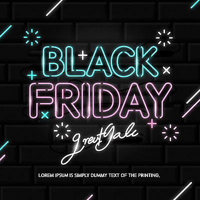 일러스트 타이포그라피 사람없음 반짝임 세일 검은색 네온 블랙프라이데이 LED 국내일러스트 AI파일 문자 컬러 전구 모션 데이이벤트 파일형식 벡터