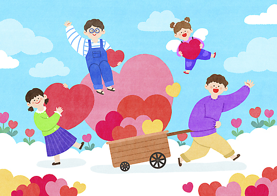 전신 PSD 구름 여자 남자 꽃 행복 어린이 날개 일러스트 가족 하늘 가족애 들기 앉기 소녀 소년 여러명 성인 수레 기쁨 하트 비행 손인사 수레끌기 안경낌 국내일러스트 자연요소 모양 식물 감정 안경 다수 관계 모션 사랑 사람 카트 인사 당기기 파일형식