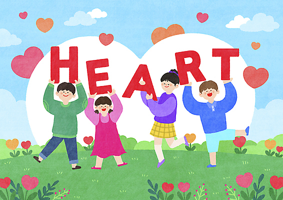 전신 PSD 구름 알파벳 영어 여자 남자 꽃 행복 어린이 일러스트 하늘 사랑 들기 소녀 소년 초원 여러명 기쁨 하트 전파 한발서기 어린이만 국내일러스트 자연요소 모양 식물 문자 감정 다수 모션 서기 사람 파일형식