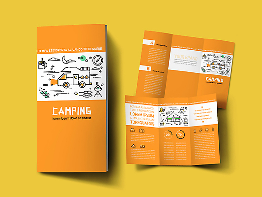 템플릿 표지디자인 표지 내지 리플렛 여행 잎 3단접지 휴식 맥주 텐트 팜플렛 사람없음 주황색 캠핑 랜턴 초승달 나침반 모닥불 캠핑카 바베큐그릴 이미지템플릿 AI파일 식물 컬러 컨셉 자동차 불 레저 조명 주류 캠핑도구 달 그릴 바비큐 파일형식 벡터