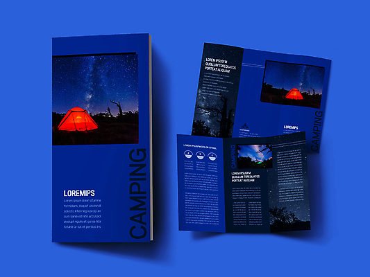 템플릿 표지디자인 표지 별 내지 리플렛 여행 3단접지 밤하늘 휴식 텐트 팜플렛 사람없음 파란색 캠핑 야간 은하수 이미지템플릿 AI파일 자연요소 컬러 컨셉 자연 하늘 레저 캠핑도구 파일형식 벡터