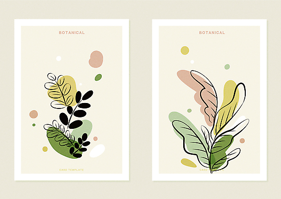 디자인 포스터 백그라운드 잎 곡선 꽃백그라운드 일러스트 사람없음 모던 베이지색 프레임일러스트 보테니컬아트 미니멀리스트 국내일러스트 AI파일 식물 꽃 선 컬러 프레임 파일형식 벡터