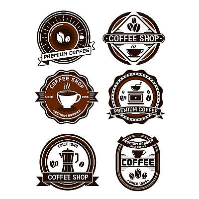 아이콘 리본 커피 사람없음 세트 갈색 라벨 카페 원두 원형 커피잔 커피포트 심볼 원두커피 그라인더 2D아이콘 AI파일 도형 음료 컬러 주전자 잔 프레임 상점 커피용품 파일형식 벡터