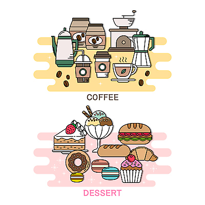 아이콘 커피 빵 주전자 아이스크림 디저트 샌드위치 사람없음 세트 케이크 카페 원두 도넛 차 조각케이크 커피포트 컵케이크 크루아상 컵받침 머핀 그라인더 마카롱 테이크아웃컵 디저트카페 원두봉투 2D아이콘 AI파일 음료 음식 주방용품 봉투 컵 상점 받침대 커피용품 파일형식 벡터
