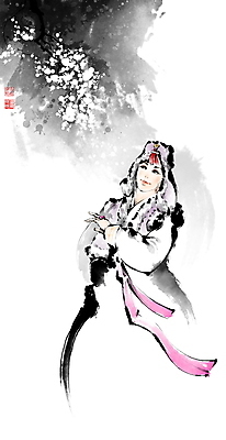 PSD 여자 겨울 일러스트 캘리그라피 붓터치 눈꽃 털모자 한명 상반신 성인 나뭇가지 눈 동양화 번짐 낙관 방한복 여자한복 성인여자한명만 국내일러스트 자연요소 나무 모자_잡화 1 옷 계절 날씨 눈_날씨 미술 사람 한복 여자한명만 성인여자만 파일형식 효과