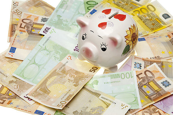 포토 JPG 해외이미지 지폐 실내 사람없음 금융 경제 돼지저금통 유로 해외포토 돈 내부 저금통 파일형식 이미지허브