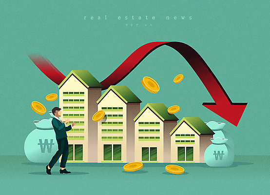 전신 남자 화살표 일러스트 부동산 주택 한명 서기 성인 건물 초록색 동전 놀람 비즈니스맨 돈자루 뉴스 사회이슈 부동산매매 부동산가격 부동산시장 집값하락 성인남자한명만 국내일러스트 AI파일 1 건축물 감정 컬러 컨셉 돈 비즈니스 모션 표정 사람 직장인 시장 재산 하락 남자한명만 성인남자만 파일형식 벡터