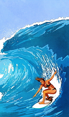 전신 PSD 구름 여자 수영복 파도 바다 일러스트 하늘 한명 성인 파란색 비키니 서핑보드 서핑 시원함 서퍼 웅크림 성인여자한명만 국내일러스트 자연요소 1 옷 컬러 모션 운동선수 사람 수상스포츠 보드_스포츠 여자한명만 성인여자만 파일형식