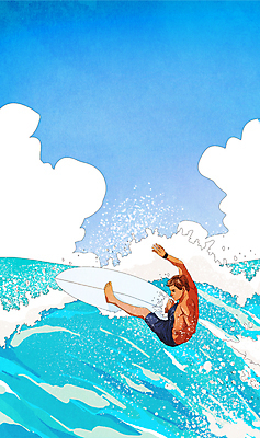 전신 PSD 구름 남자 수영복 파도 바다 일러스트 하늘 한명 서기 성인 파란색 서핑보드 서핑 시원함 서퍼 성인남자한명만 국내일러스트 자연요소 1 옷 컬러 모션 운동선수 사람 수상스포츠 보드_스포츠 남자한명만 성인남자만 파일형식