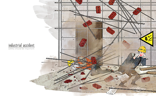전신 PSD 남자 일러스트 벽돌 공사 경고 성인 두명 건설현장 안전모 위험 사건 낙하산 철근 웅크림 산업재해 공사인부 낙하물주의 성인남자만 건설근로자 무너짐 국내일러스트 직업 산업 컨셉 모션 건설업 사람 헬멧 안전장비 재해 남자만 성인만 파일형식