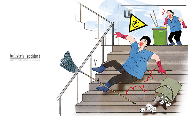 전신 PSD 여자 일러스트 노동자 성인 두명 계단 놀람 카트 쓰레기통 쓰레기 미끄러짐 안전모 위험 빗자루 청소 청소부 산업재해 넘어짐 미끄럼주의 성인여자만 국내일러스트 직업 감정 산업 컨셉 모션 표정 경고 사람 헬멧 안전장비 청소도구 재해 여자만 성인만 파일형식