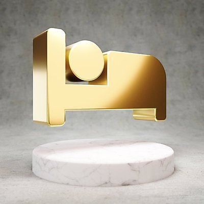 JPG 해외이미지 일러스트 사람없음 3D 디지털 금색 침대 황금 심볼 광택 해외일러스트 컬러 가구 디지털합성 파일형식 이미지허브