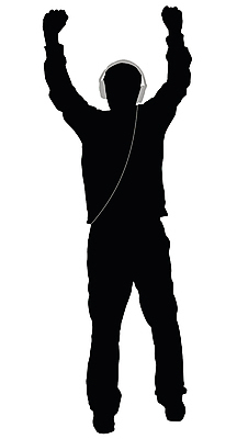 포토 JPG 해외이미지 실루엣 음악 이어폰 일러스트 서기 사람없음 파티 검은색 헤드폰 듣기 흰색 DJ 디스코 고립 해외일러스트 컬러 음향기기 모션 문화예술 촬영기법 이벤트 춤 파일형식 이미지허브