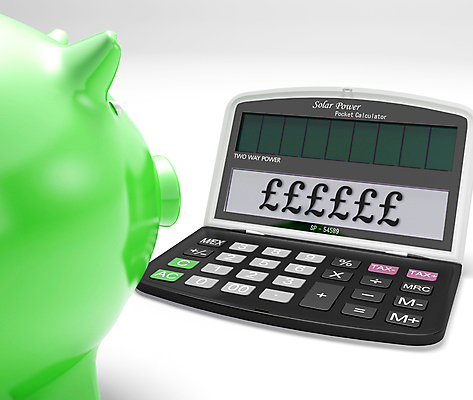 포토 JPG 해외이미지 응시 실내 사람없음 금융 경제 3D 돼지저금통 계산기 파운드 해외포토 시선 돈 문구용품 내부 장비 저금통 디지털합성 파일형식 이미지허브