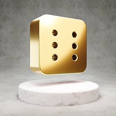 JPG 해외이미지 일러스트 사람없음 3D 디지털 금색 황금 6 심볼 주사위 광택 해외일러스트 컬러 숫자 디지털합성 파일형식 이미지허브