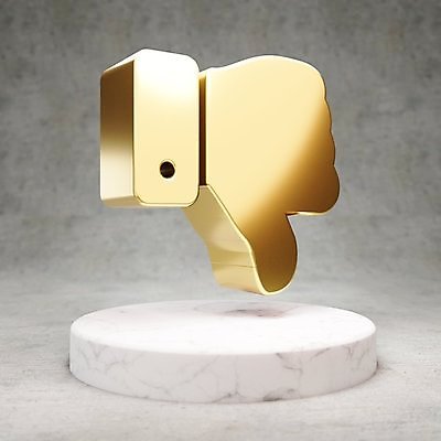 JPG 해외이미지 일러스트 손짓 사람없음 3D 디지털 엄지손가락 금색 황금 심볼 광택 싫은 해외일러스트 컬러 손가락 모션 디지털합성 파일형식 이미지허브