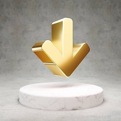 JPG 해외이미지 화살표 일러스트 사람없음 3D 디지털 금색 황금 심볼 광택 해외일러스트 컬러 디지털합성 파일형식 이미지허브