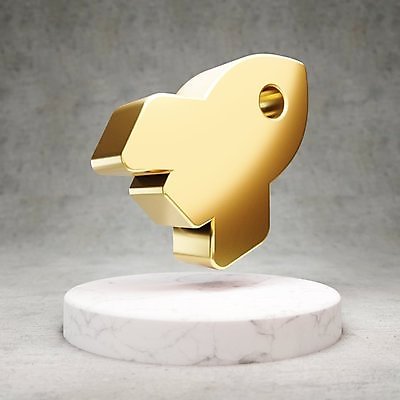 JPG 해외이미지 일러스트 사람없음 3D 디지털 로켓 금색 황금 심볼 광택 해외일러스트 컬러 디지털합성 파일형식 이미지허브